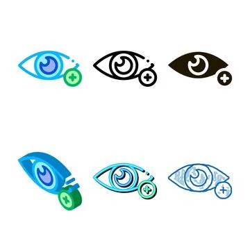 Farsightedness and hyperopia icon thin line vector diversity Stock Illustration