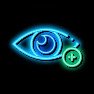 Farsightedness And Hyperopia neon glow icon illustration Stock Illustration