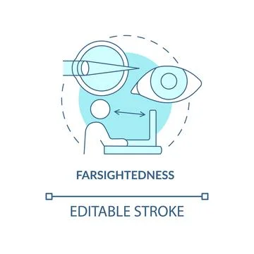 Farsightedness blue concept icon Stock Illustration