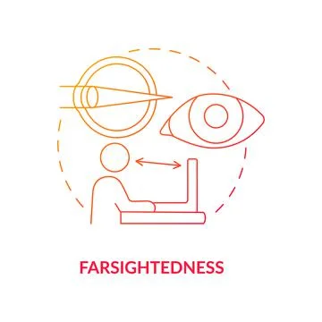 Farsightedness gradient concept icon Stock Illustration