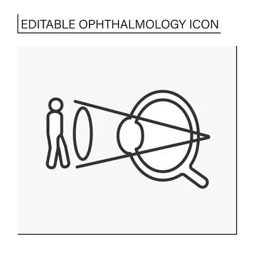 Farsightedness line icon Stock Illustration