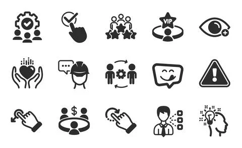 Farsightedness, Teamwork and Third party icons set. Foreman, Idea and Rotation Stock Illustration