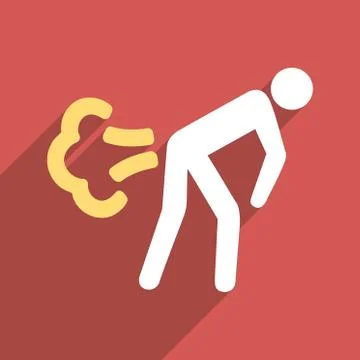 Fart Flat Long Shadow Square Icon Illustrazione stock