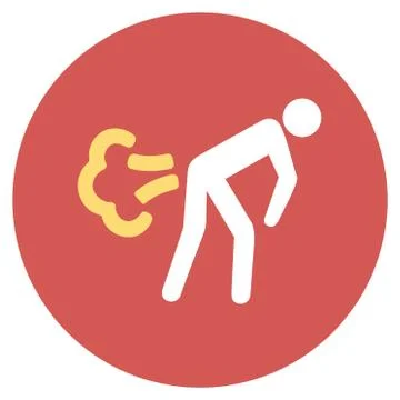 Fart Flat Round Icon Stock Illustration