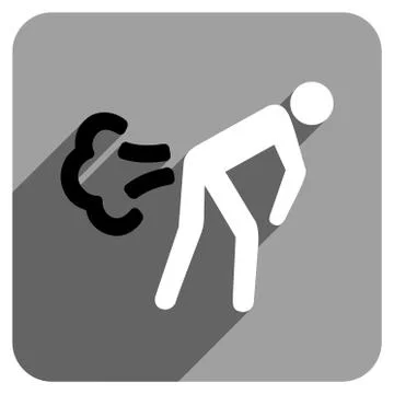 Fart Flat Square Icon with Long Shadow Stock Illustration