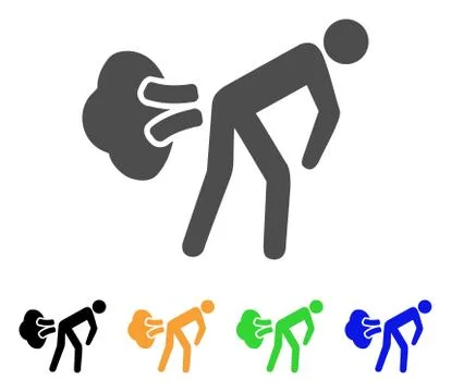 Fart Gases Flat Icon Ilustración de archivo