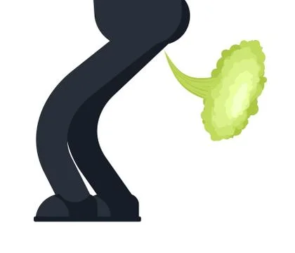 Fart guy. Bad smell. Cloud Stench. Vector illustration Stock Illustration