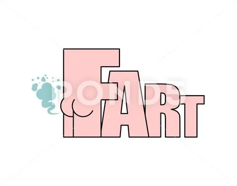 Fart lettering sign. Farting symbol vector illustration ~ Clip Art ...