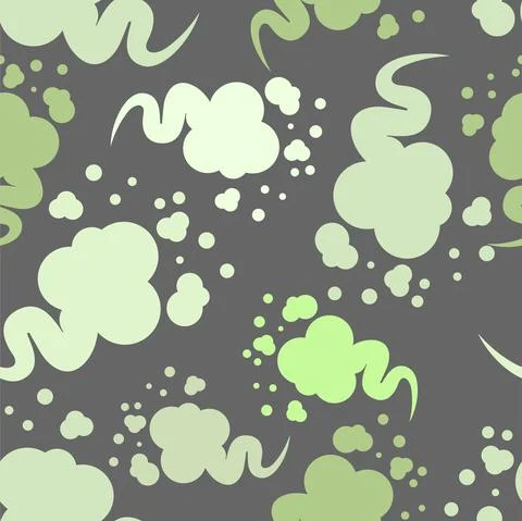 Fart pattern seamless. green smoke gas background. Farting texture Stock Illustration