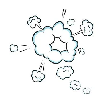 Fart smoke smelling cloud pop art comic book cartoon flat style design vector Stock Illustration