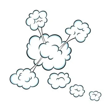 Fart smoke smelling cloud pop art comic book cartoon flat style design vector Stock Illustration