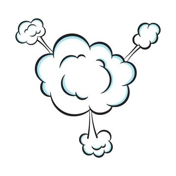 Fart smoke smelling cloud pop art comic book cartoon flat style design vector Stock Illustration