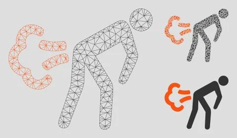 Fart Vector Mesh 2D Model and Triangle Mosaic Icon Illustrazione stock