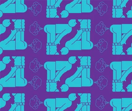 Farting pattern seamless. Fart background. Green gas Vector texture Illustrazione stock