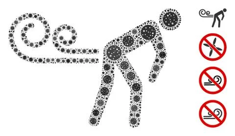 Farting Wind Collage of CoronaVirus Items Illustrazione stock