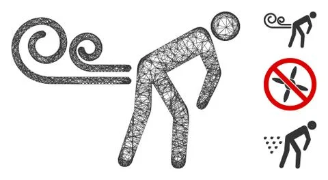 Farting Wind Polygonal Web Vector Mesh Illustration Stockillustratie