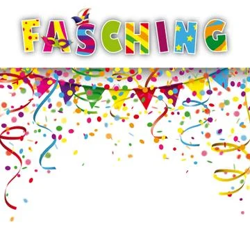 Fasching Confetti Ribbons Stock Illustration