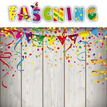 Fasching Confetti Ribbons Stock Illustration