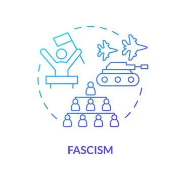 Faschism ideology blue gradient concept icon Stock Illustration
