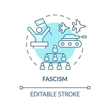 Faschism ideology soft blue concept icon Stock Illustration