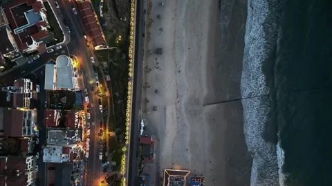 Fascinated capturing 3 elements in one frame. water sand and town Stock Footage 284316524
