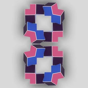 Fascinating 3d rendering digital illustration of squares and rectangles Stockillustratie