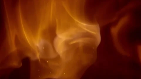 The Fascinating and Captivating Flames are Dancing Gracefully Over the Burning Stock Footage 303702932
