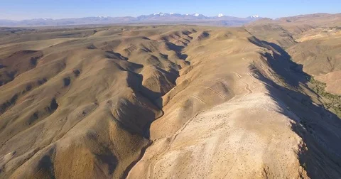 A fascinating landscape of red mountains Stock Footage 80865415