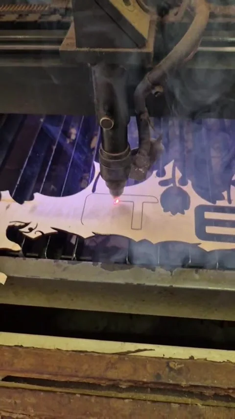 Fascinating laser cutting Stock Footage 322171594