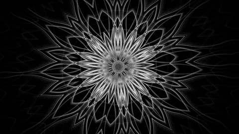 Fascinating mandala of a changing flower - seamless looping (FULL HD) Video stock 93281133