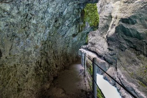 The fascinating Partnach Gorge in Germany Stock Photos