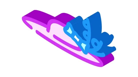 Fascinator hat cap isometric icon animation Stock Footage 327291515