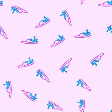 Fascinator hat cap vector seamless pattern Stockillustratie