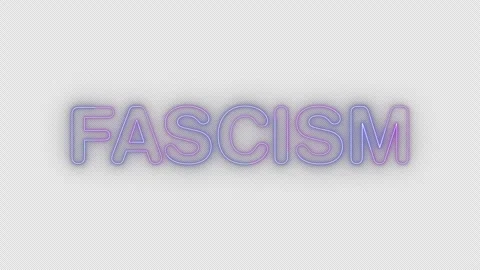 Fascism neon effects, text animation on transparent background Stock Footage 303500374