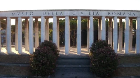 Fascist architecture, huge columns Stock Footage 72030577