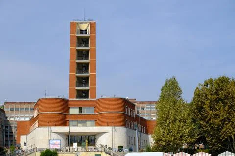 Fascist-era building in red bricks. Foto stock