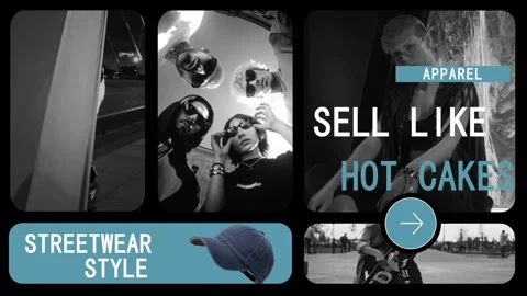 Fashion Apparel Dynamic Split Screen Promo Stockmateriaal After Effects