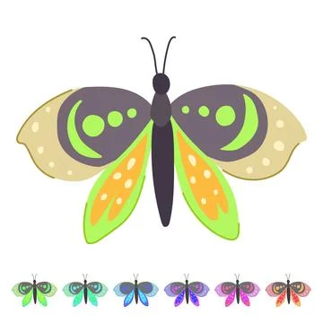 Fashion boho moth vector cartoon graphic Illustrazione stock
