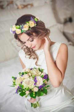 Fashion bride flower Stock Photos