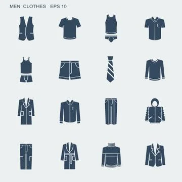 Fashion clothes for men isolated on white Stock Illustration