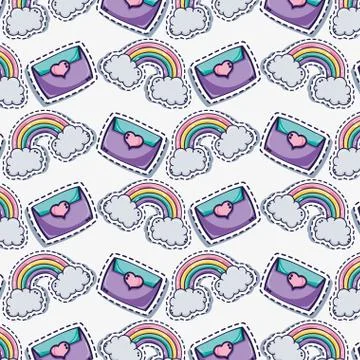 Fashion cute patch background design Stock Illustration