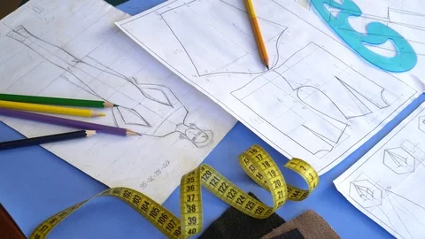 Fashion Design and Sewing Pattern Making Stock Footage 97795342