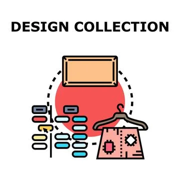 Fashion design collection developing process concept Illustrazione stock
