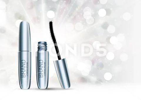 Fashion Design Makeup Cosmetics Product Template for Ads or Magazine Backgroun Stock Illustration