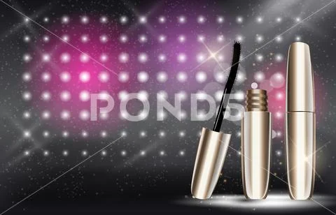 Fashion Design Makeup Cosmetics Product Template for Ads or Magazine Backgrou Stock Illustration