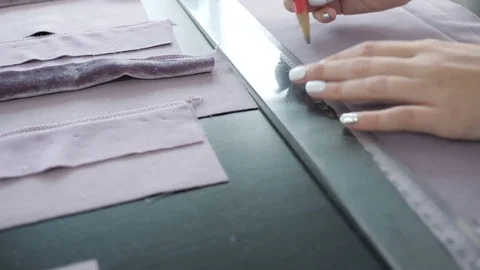 Fashion designer working on table. Stock Footage 84093154