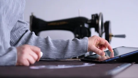 Fashion designer working on table. Stock Footage 88650566