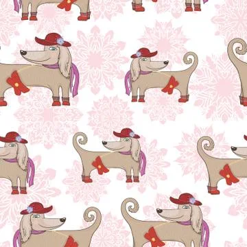 Fashion Dog Vector Pattern Illustrazione stock