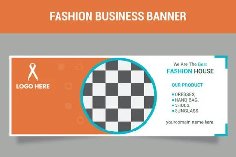 Fashion Facebook cover page design template for social media. Stock Illustration