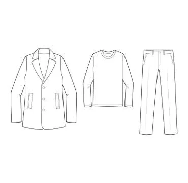 Fashion flat technical drawing vector template4 Stock Illustration